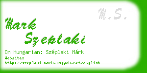 mark szeplaki business card